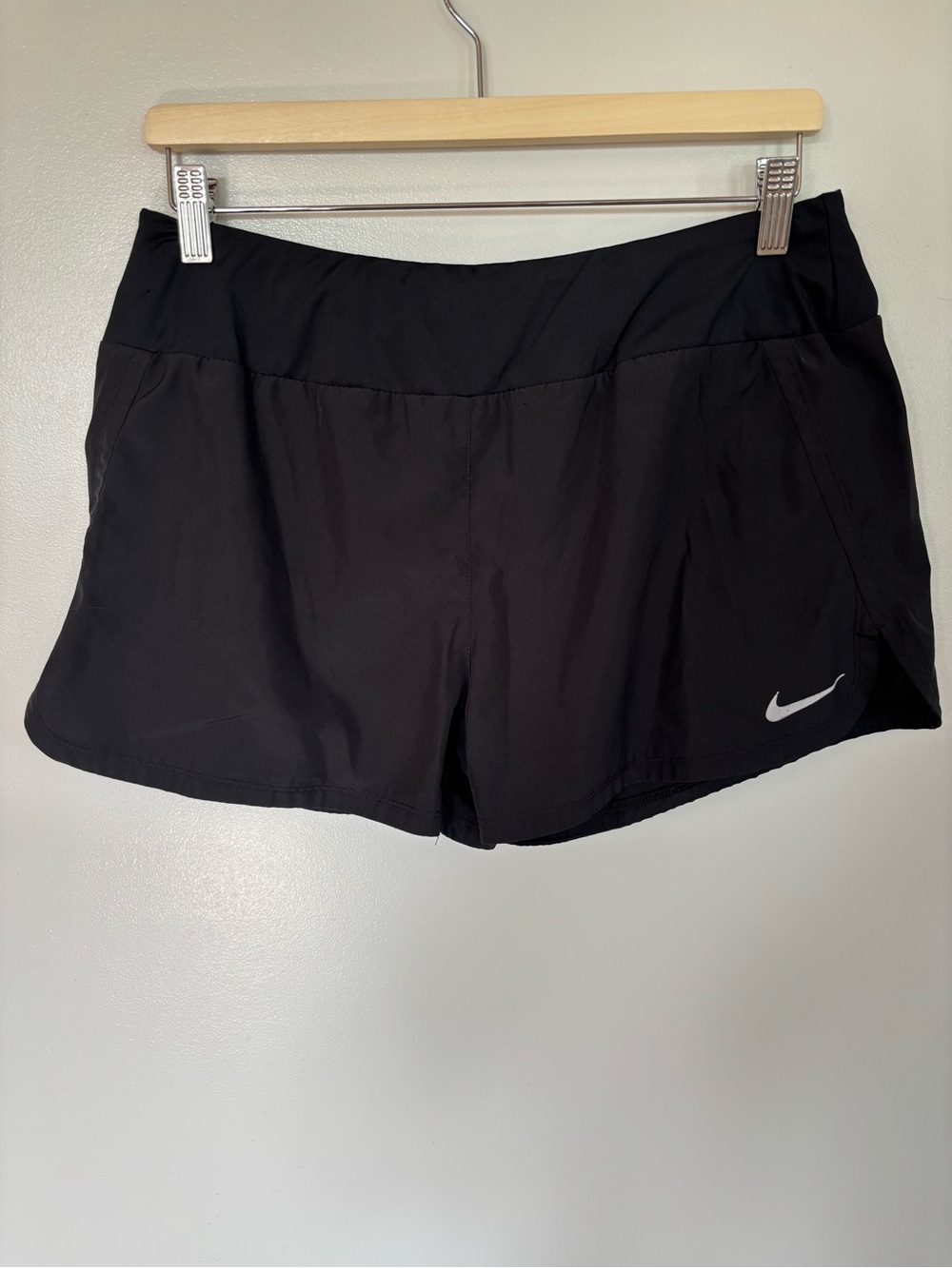 Nike Women's Black Athletic Running Shorts with Reflective Swoosh